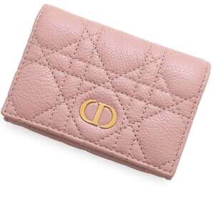 Christian Dior Caro Cannage Glycine Bifold Wallet Calfskin